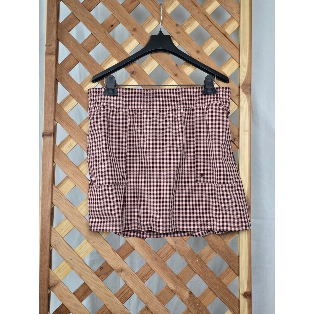 Adidas Ultimate Gingham Skort Women Large Aurora Ruby Pink Plaid Golf - New